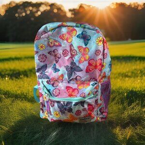 The Confetti Brand School Travel Backpack tie-dye butterfly design 16” x 8 x 12